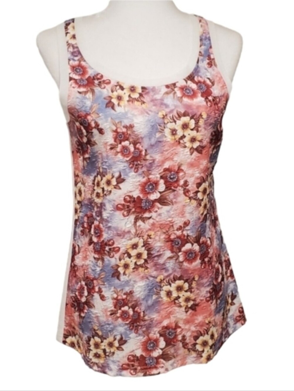 Lululu Brand Women's Floral Scoop Neck Tank Top NWT